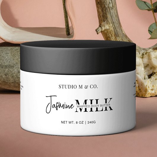 Modern Zwart Wit Cosmetische Jar Wrapper Label Waterfles Etiket