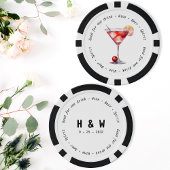 Modern Zwart Wit Cosmo Drink Voucher Bruiloft Poker Chips