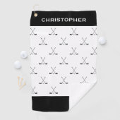 Modern Zwart Wit Cross Golf Clubs Patroon Golfhanddoek (Insitu)