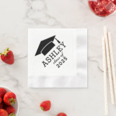 Modern Zwart-wit Custom 2025 Afstuderen Naam Servetten (Insitu)
