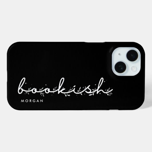 Modern Zwart & Wit Custom Bookish Book Lovers Case-Mate iPhone Case (Achterkant (horizontaal))