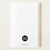 Modern Zwart Wit Custom Business Logo Planner (Achterkant)