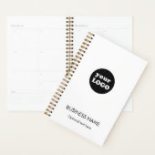 Modern Zwart Wit Custom Business Logo Planner (Display)