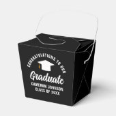 Modern Zwart Wit Custom Graduation Party Fortune Bedankdoosjes (Voorkant Zijde)