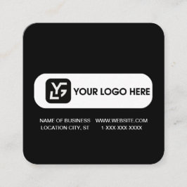 Modern Zwart-wit Custom Logo Vierkante Visitekaartje