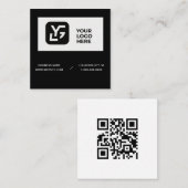 Modern Zwart-wit Custom Logo Vierkante Visitekaartje (Voorkant / Achterkant)