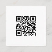 Modern Zwart-wit Custom Logo Vierkante Visitekaartje (Achterkant)