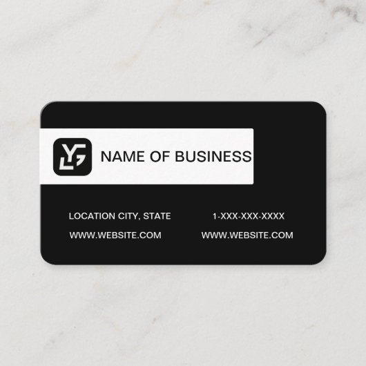 Modern zwart-wit custom Logo Visitekaartje (Voorkant)