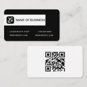 Modern zwart-wit custom Logo Visitekaartje (Voorkant / Achterkant)