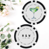 Modern Zwart Wit Daiquiri Drink Voucher Bruiloft Poker Chips