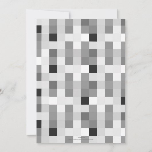 Modern zwart wit dambord kaart (Achterkant)