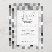 Modern zwart wit dambord kaart (Voorkant / Achterkant)