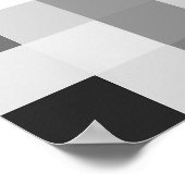 Modern zwart wit dambord poster (Hoek)