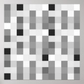 Modern zwart wit dambord poster (Voorkant)