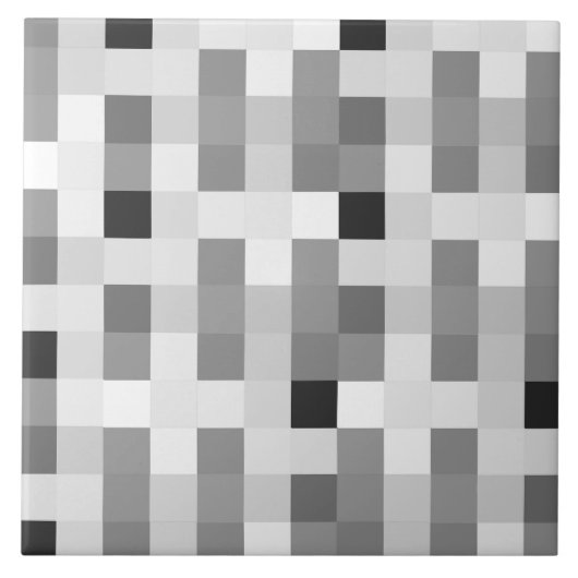 Modern zwart wit dambord tegeltje (Voorkant)