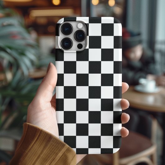 Modern zwart-wit dambordpatroon iPhone Case-Mate iPhone Case