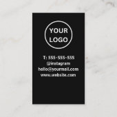 Modern Zwart Wit Dank u Business logo Kortingskaartje (Achterkant)