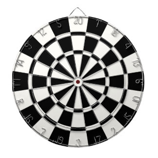 Modern zwart-wit dartbord