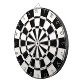 Modern zwart-wit dartbord (Voorkant Rechts)