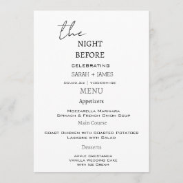 Modern zwart-wit de nacht voor bruiloft menu