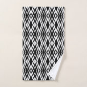 Modern zwart-wit diamantpatroon bad handdoek (Handdoek)