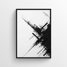 Modern zwart-wit digitaal Abstract Poster
