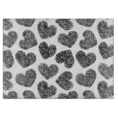 Modern zwart-wit Doodle Hearts Pattern Snijplank (Voorkant)