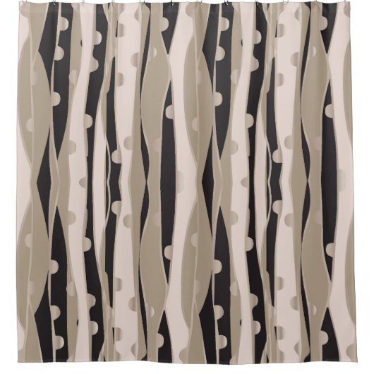 Modern zwart-wit douchegordijn voor badkamer (Voorkant)
