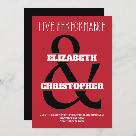 Modern zwart-wit draagvlak save the date (Voorkant / Achterkant)