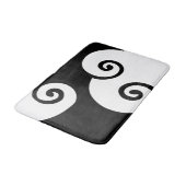 Modern zwart-wit draaiingenpatroon badmat (Gekanteld)