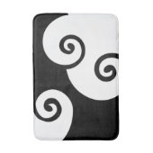 Modern zwart-wit draaiingenpatroon badmat (Voorkant Verticaal)