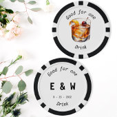 Modern Zwart Wit Drink Token Wedding Poker Chips