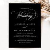 Modern zwart-wit eenvoudig alles in één bruiloft kaart