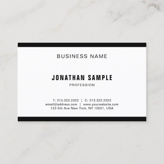 Modern zwart wit, eenvoudig design elegant luxe lu visitekaartje (Achterkant)
