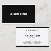 Modern zwart wit, eenvoudig design elegant luxe lu visitekaartje (Voorkant / Achterkant)