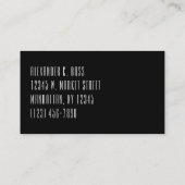 Modern zwart-wit Eenvoudig Monogram met drie lette Visitekaartje (Achterkant)