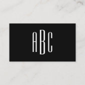 Modern zwart-wit Eenvoudig Monogram met drie lette Visitekaartje (Voorkant)
