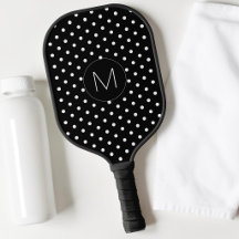 Modern zwart-wit eenvoudig monogram polka stippen