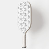 Modern zwart-wit eenvoudig monogrammotief pickleball paddle (Links)