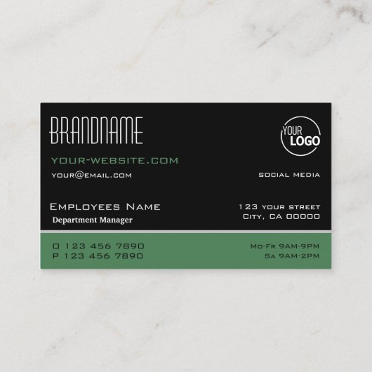 Modern zwart-wit, eenvoudig stijlvol met Logo Visitekaartje (Achterkant)