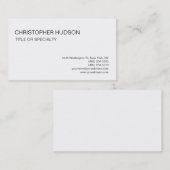 Modern zwart wit eenvoudig Visitekaartje (Voorkant / Achterkant)