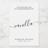 Modern zwart-wit eenvoudig wax smeltlabel voedselcontainer etiket (Enkel label)