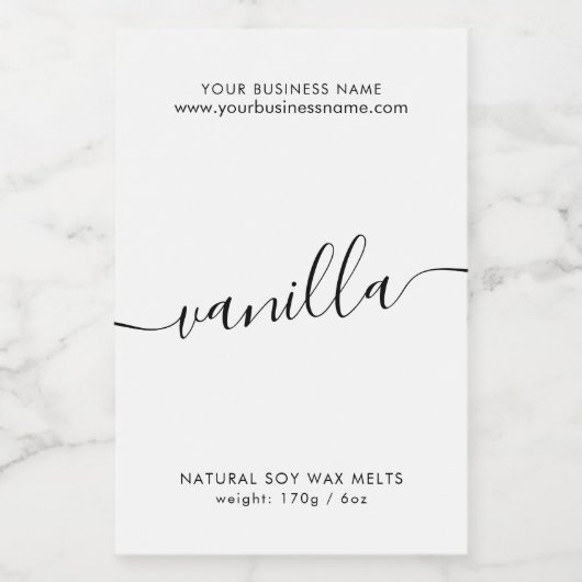 Modern zwart-wit eenvoudig wax smeltlabel voedselcontainer etiket (Enkel label)