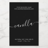 Modern zwart-wit eenvoudig wax smeltlabel voedselcontainer etiket (Enkel label)