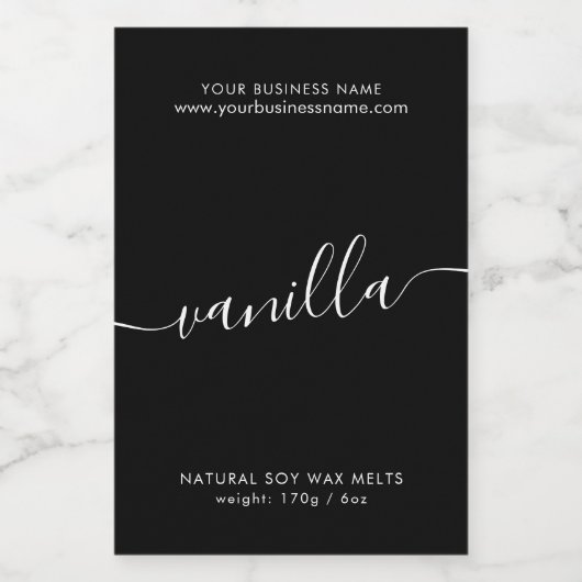 Modern zwart-wit eenvoudig wax smeltlabel voedselcontainer etiket (Enkel label)