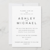 MODERN ZWART & WIT Eenvoudige Fotobruiloft Kaart (Voorkant)