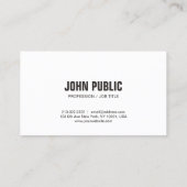 Modern Zwart Wit Elegant Clean Chique Professional Visitekaartje (Achterkant)