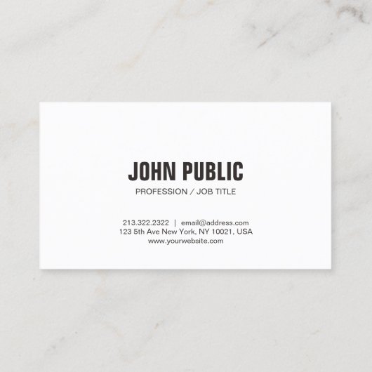 Modern Zwart Wit Elegant Clean Chique Professional Visitekaartje (Achterkant)