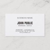 Modern Zwart Wit Elegant Clean Plain Corporate Visitekaartje (Achterkant)
