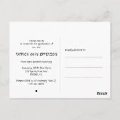 Modern zwart-wit elegant foto afstuderen briefkaart (Achterkant)